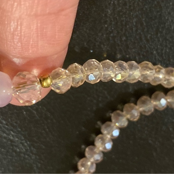 Pink Heart Pendant Necklace with beautiful shiny beads and pink earrings . - Picture 6 of 14